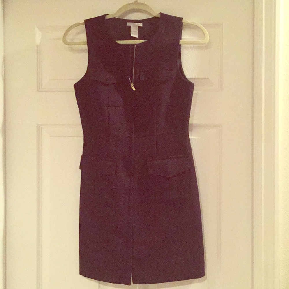 H&M Black Zipper Front Dress Women’s Sz 4